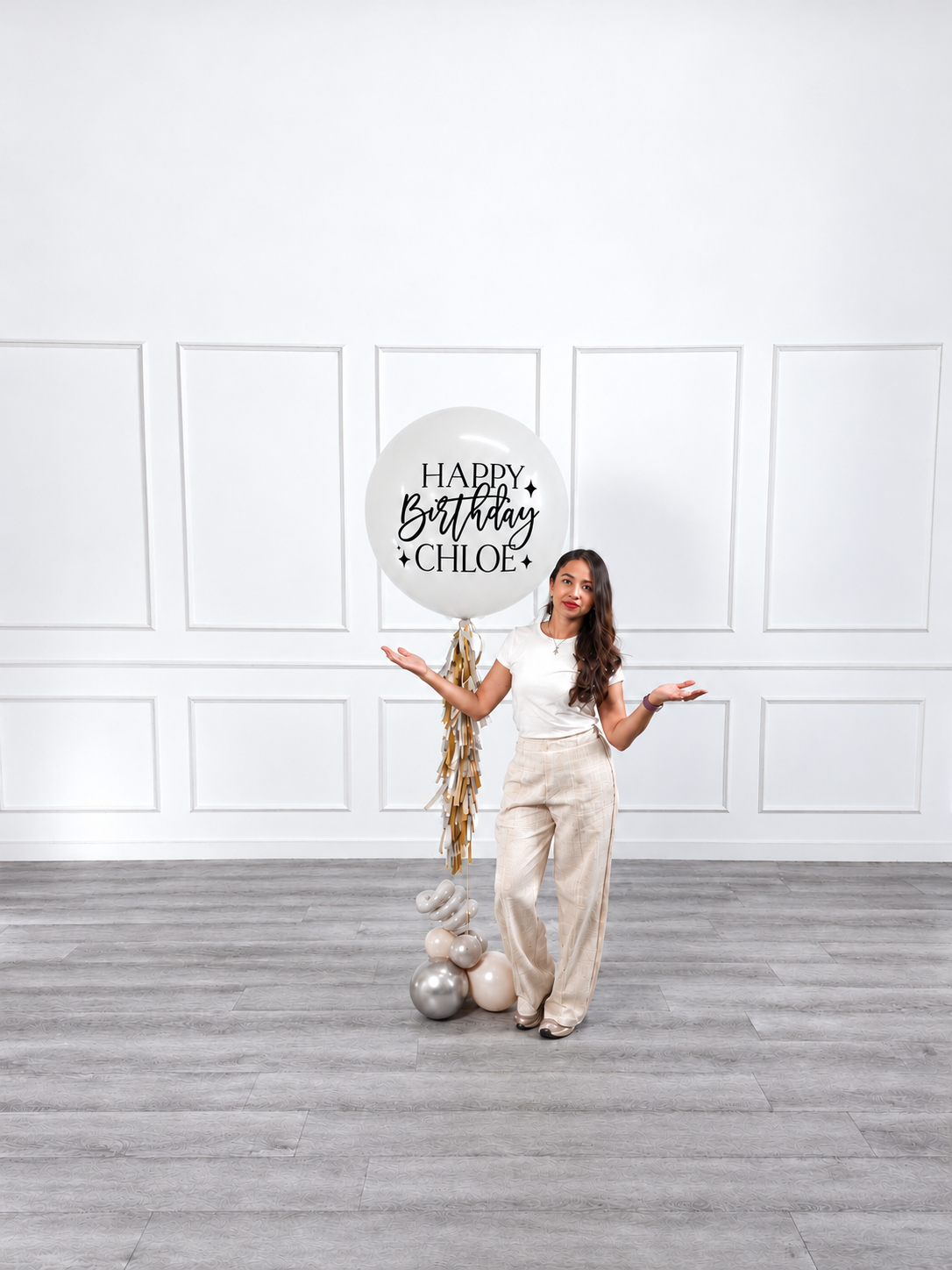 Ana Karina Balloons champagne glow personalized jumbo balloon, additional product image