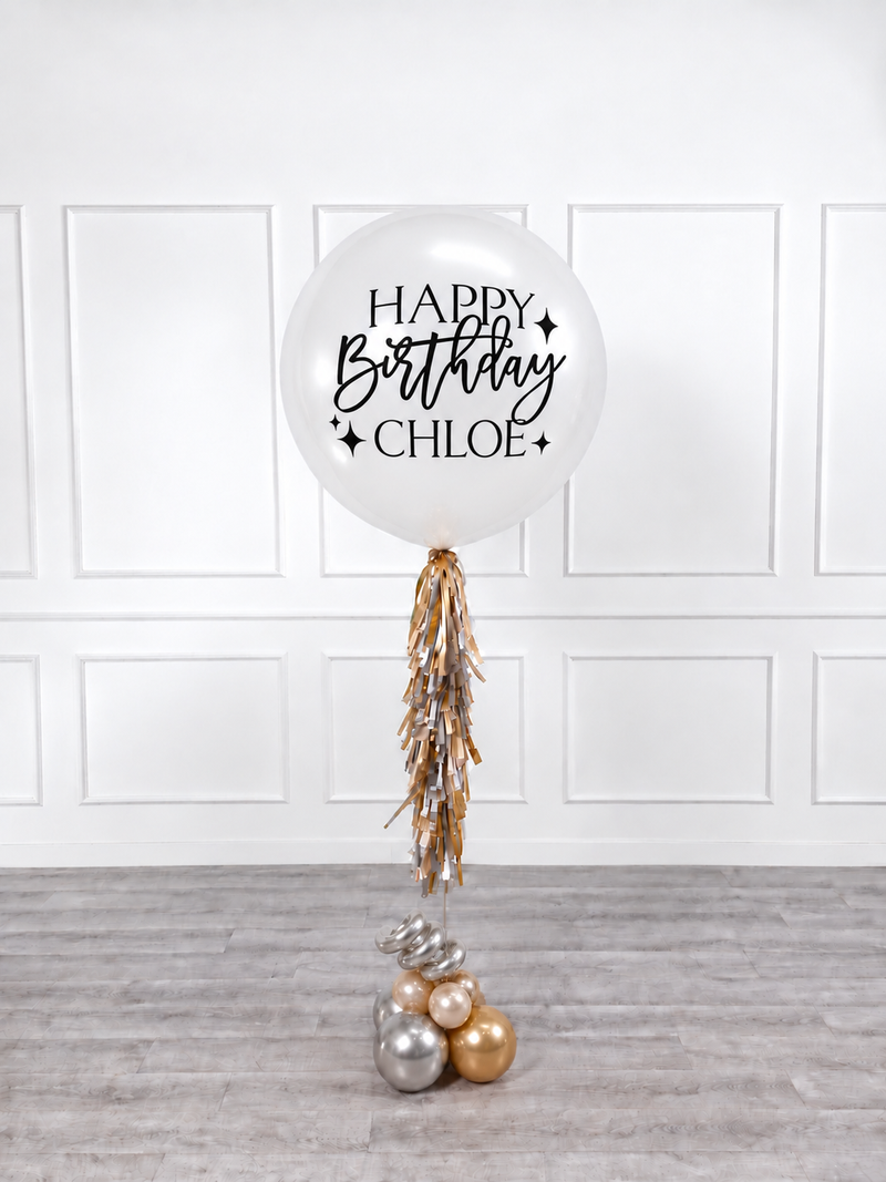Ana Karina Balloons champagne glow personalized jumbo balloon