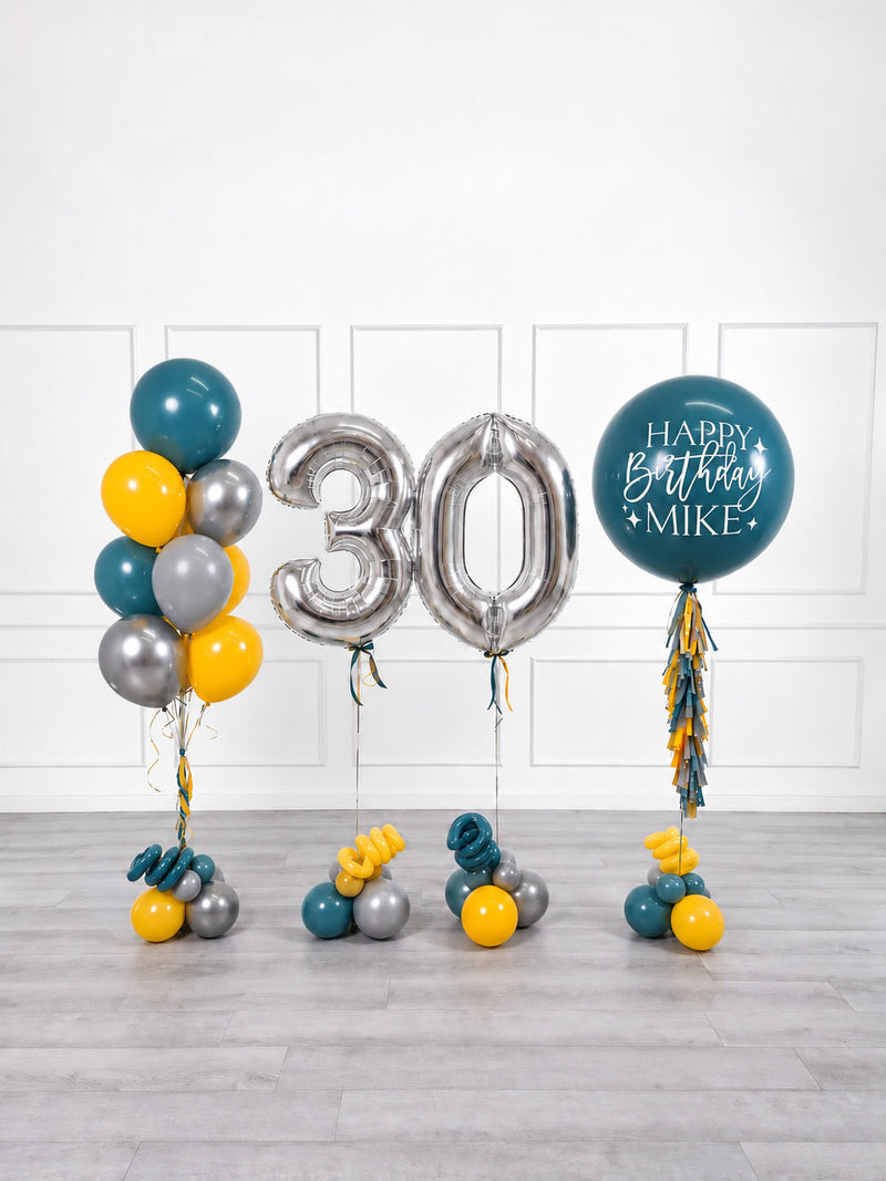 Ana Karina Balloons steel horizon personalized birthday balloon set deluxe