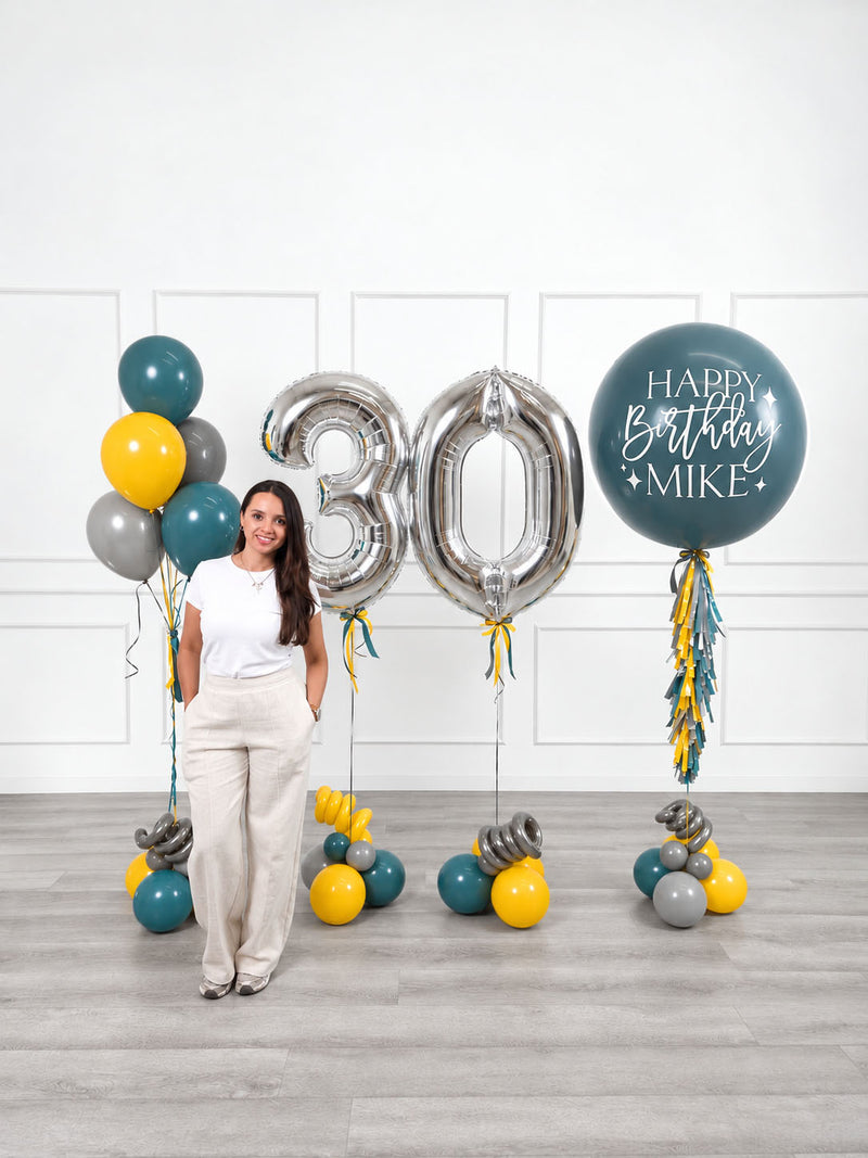 Ana Karina Balloons steel horizon personalized birthday balloon set classic, additional product image
