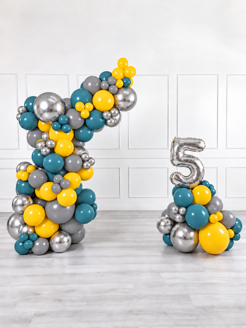 Ana Karina Balloons steel horizon freestanding balloon garland and number stack set