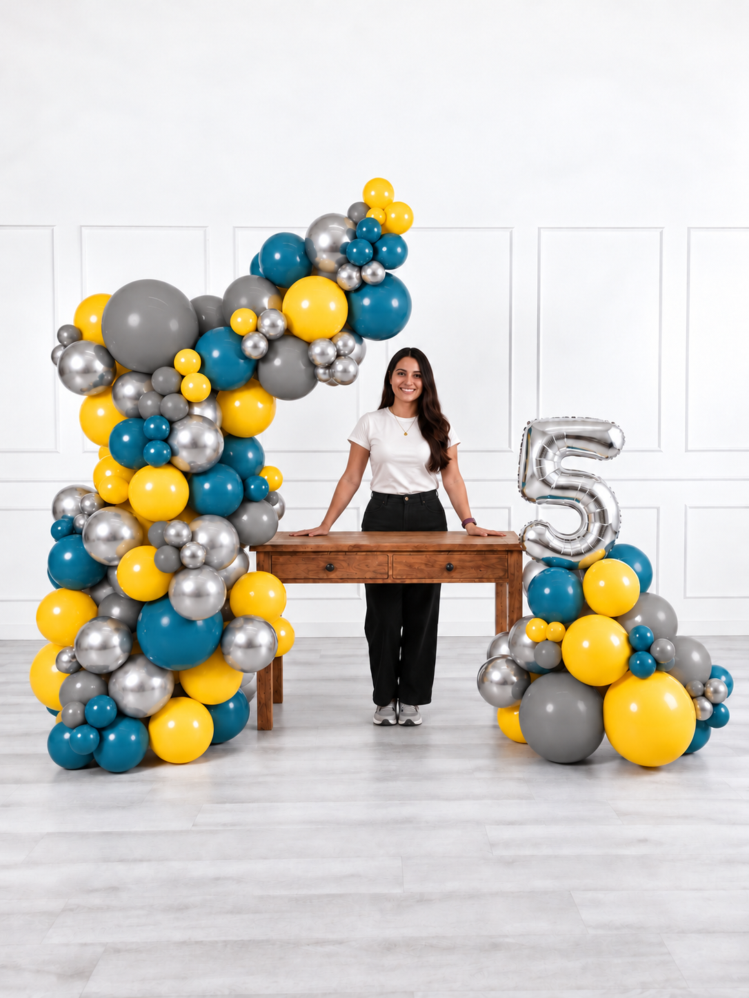 Ana Karina Balloons steel horizon freestanding balloon garland and number stack set, additional product image