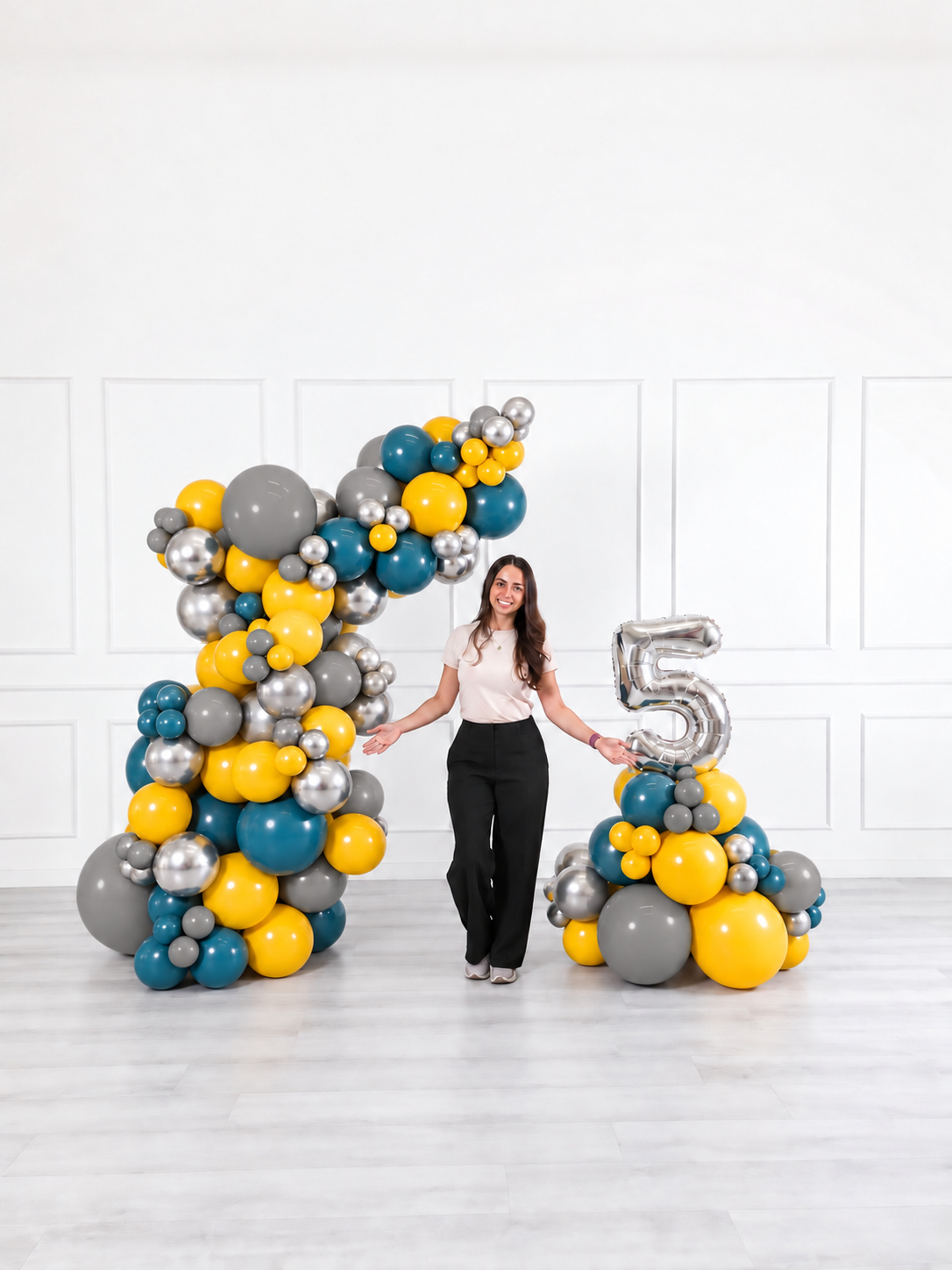 Ana Karina Balloons steel horizon freestanding balloon garland and number stack set, additional product image