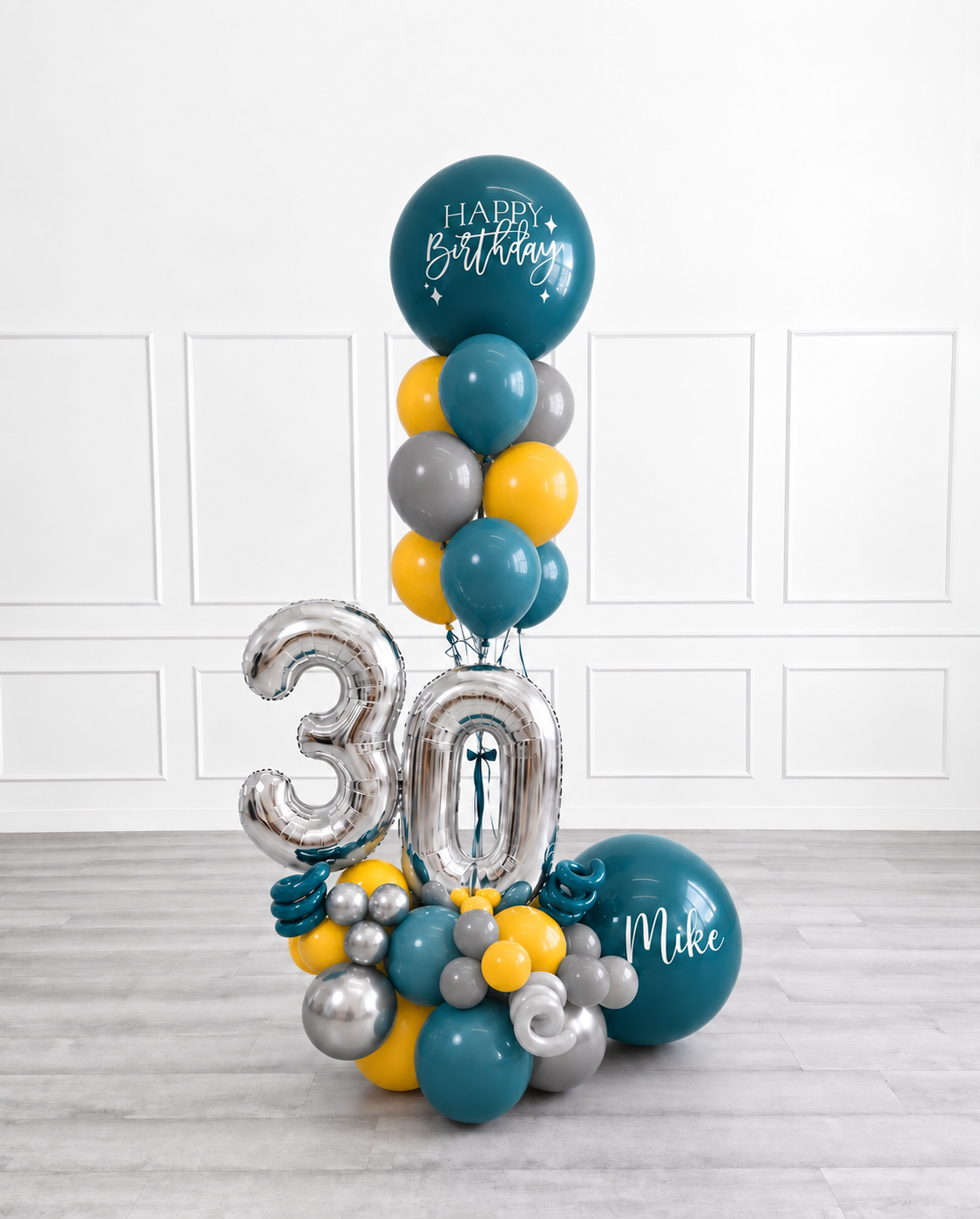 Ana Karina Balloons steel horizon personalized balloon bouquet with classic balloons