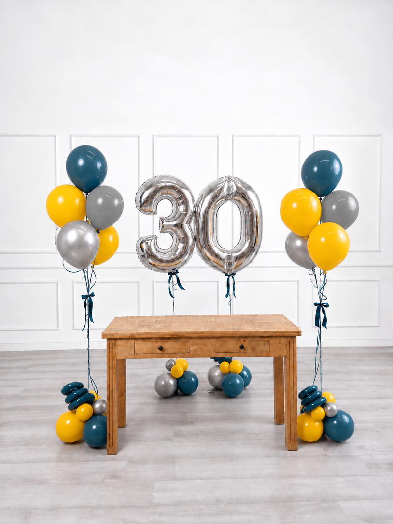 Ana Karina Balloons steel horizon milestone number and balloon bunches set, additional product image