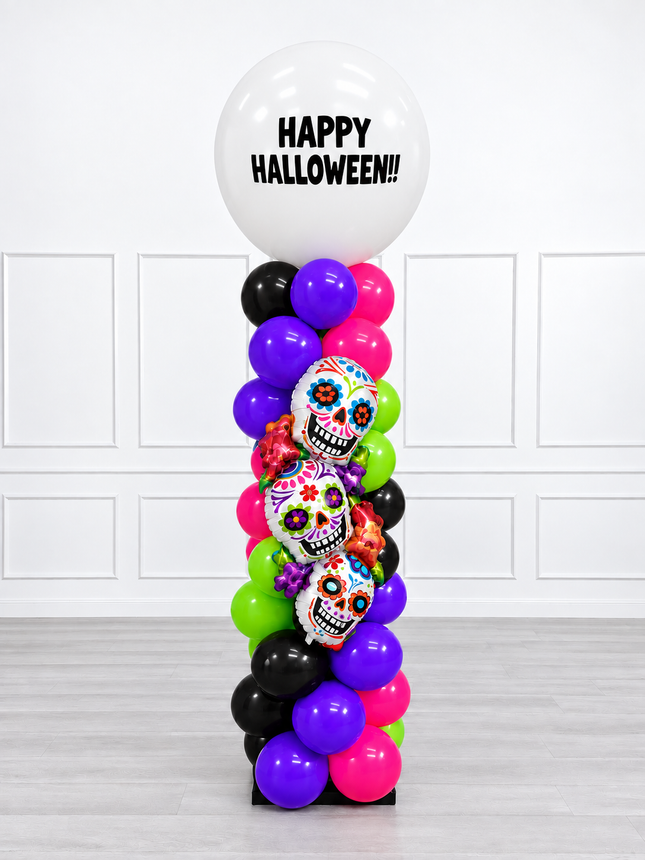 Halloween - Classic Balloon Column - Sugar Skull - Vibrant Fun