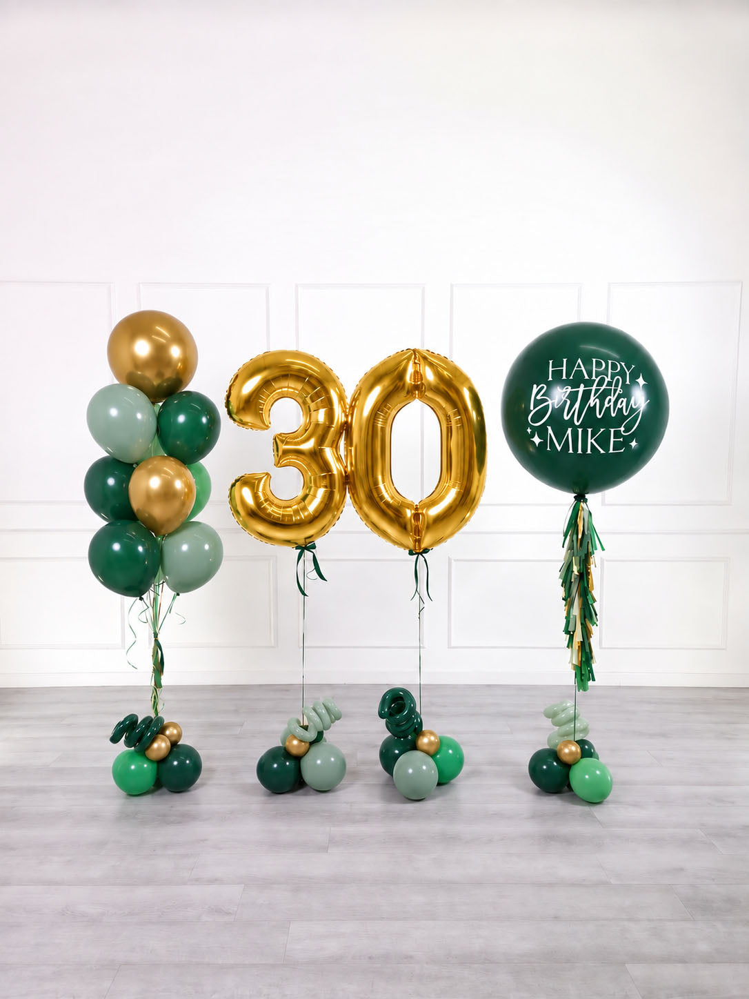 Ana Karina Balloons emerald forest personalized birthday balloon set deluxe