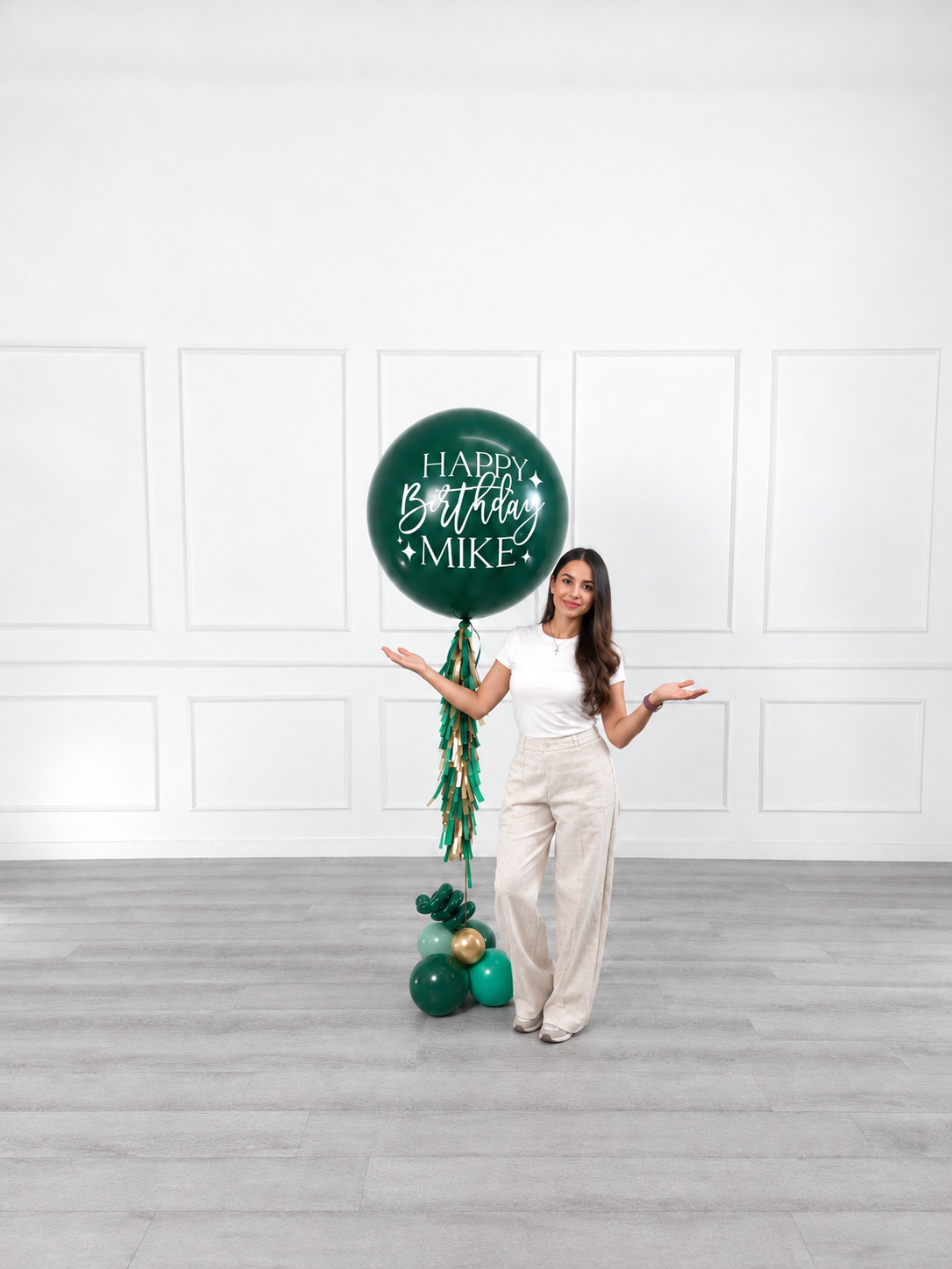 Ana Karina Balloons emerald forest personalized jumbo balloon, additional product image