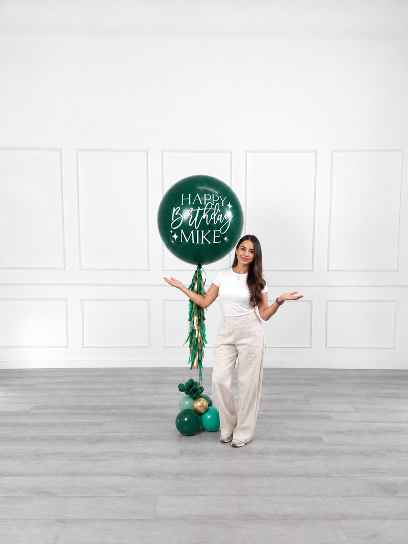 Ana Karina Balloons emerald forest personalized jumbo balloon, additional product image