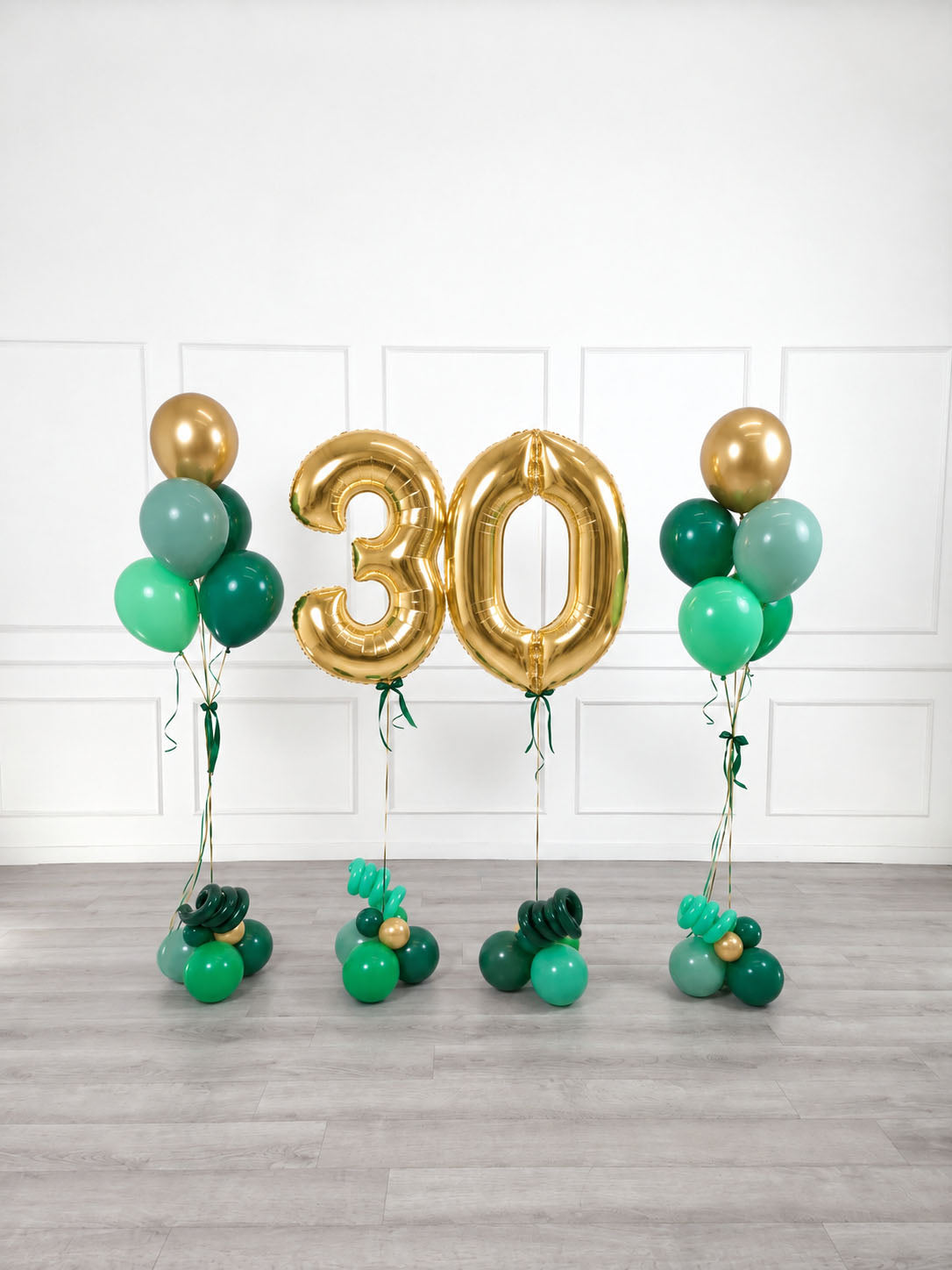 Ana Karina Balloons emerald forest milestone number and balloon bunches set