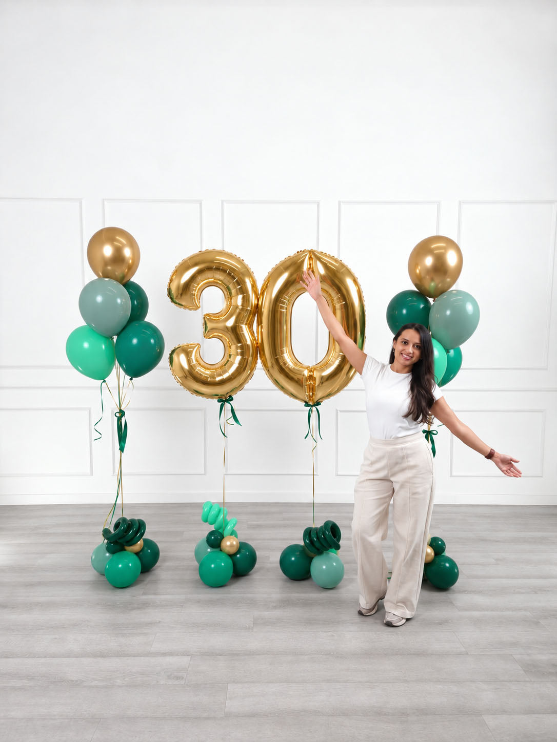 Ana Karina Balloons emerald forest milestone number and balloon bunches set, additional product image