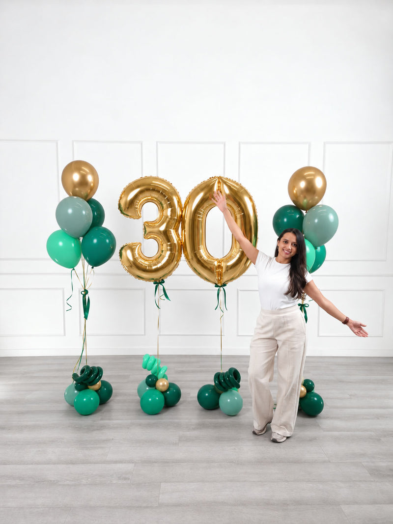 Ana Karina Balloons emerald forest milestone number and balloon bunches set, additional product image