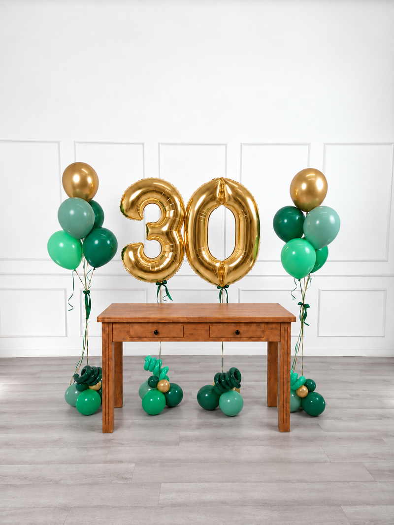 Ana Karina Balloons emerald forest milestone number and balloon bunches set, additional product image