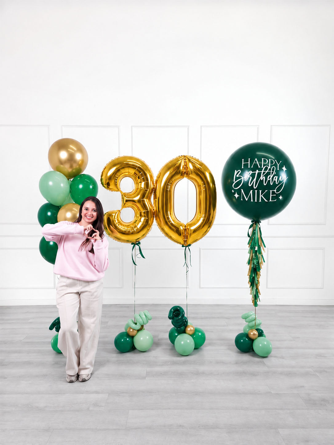 Ana Karina Balloons emerald forest personalized birthday balloon set deluxe, additional product image