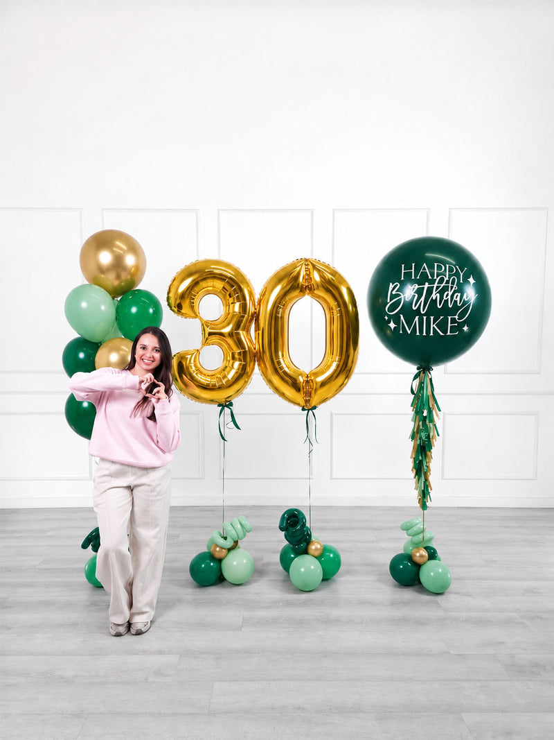 Ana Karina Balloons emerald forest personalized birthday balloon set deluxe, additional product image