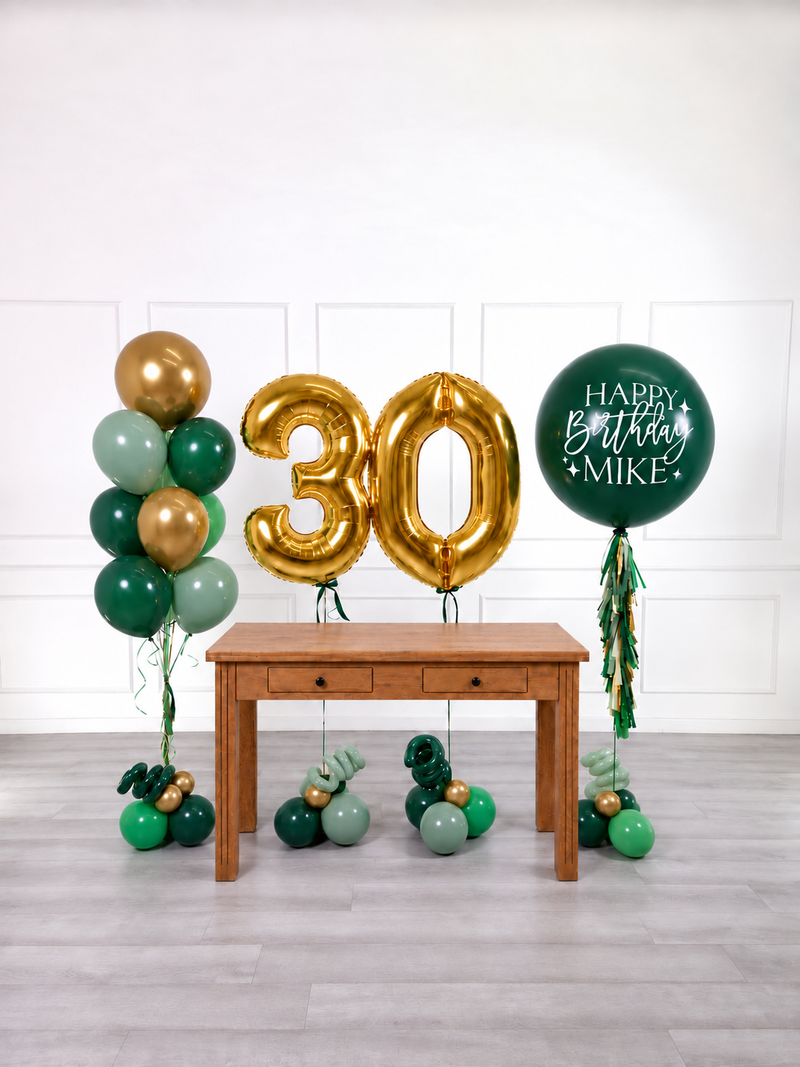 Ana Karina Balloons emerald forest personalized birthday balloon set deluxe, additional product image