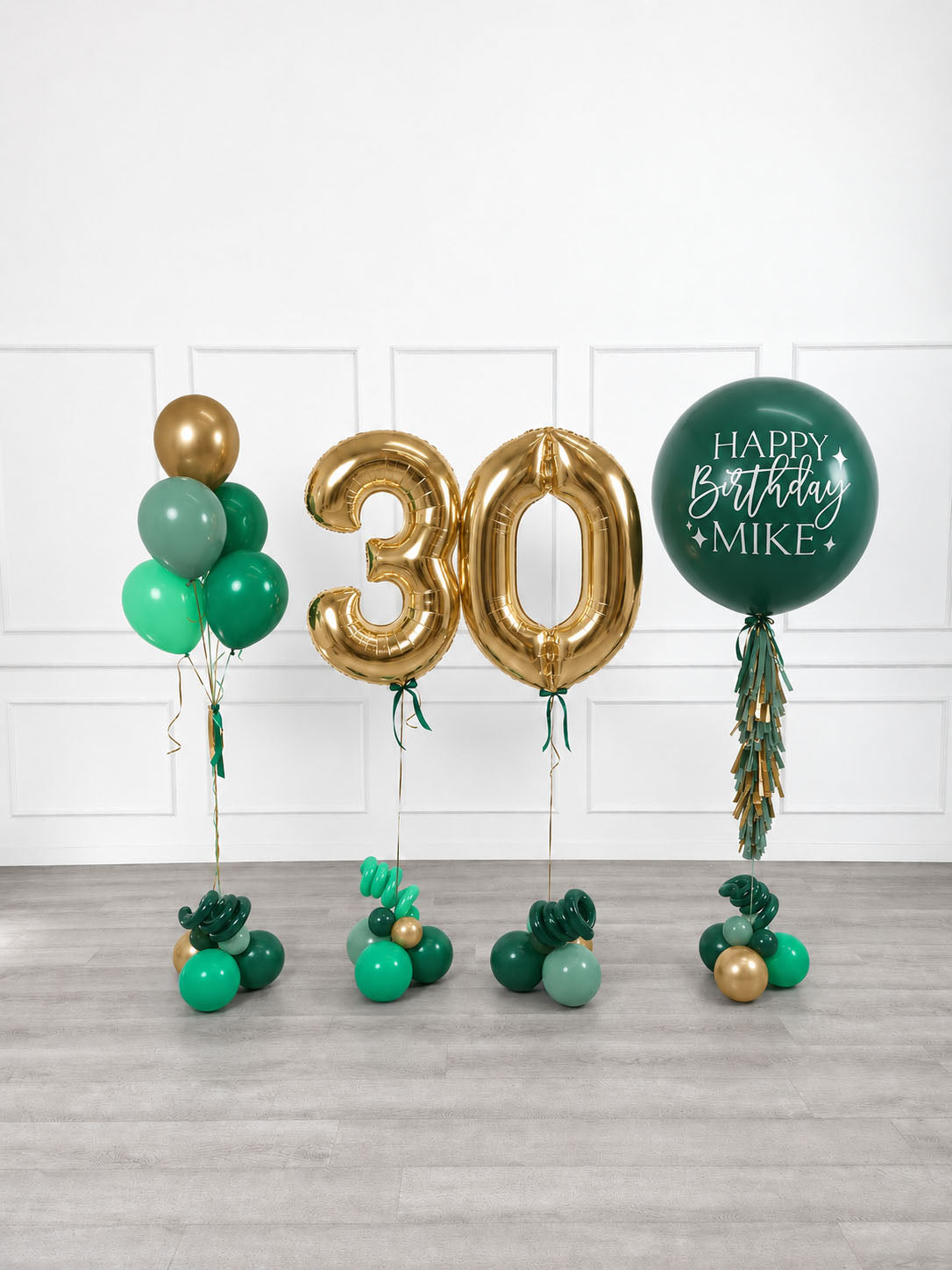 Ana Karina Balloons emerald forest personalized birthday balloon set classic
