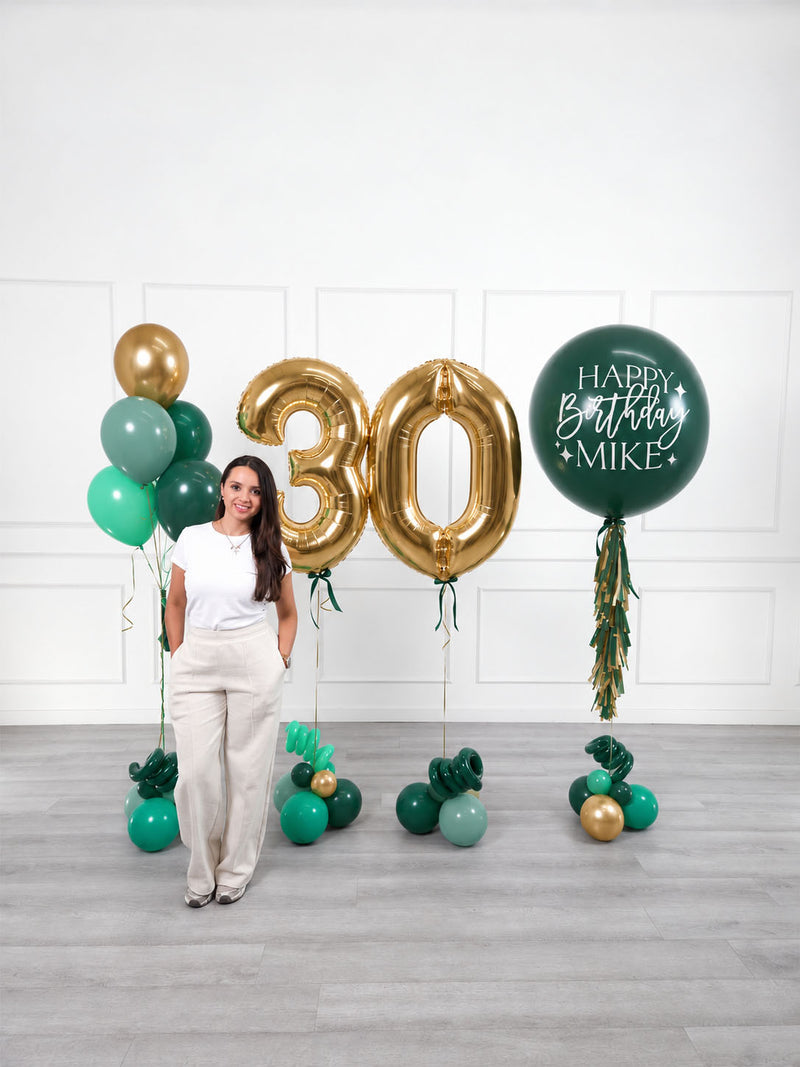Ana Karina Balloons emerald forest personalized birthday balloon set classic, additional product image