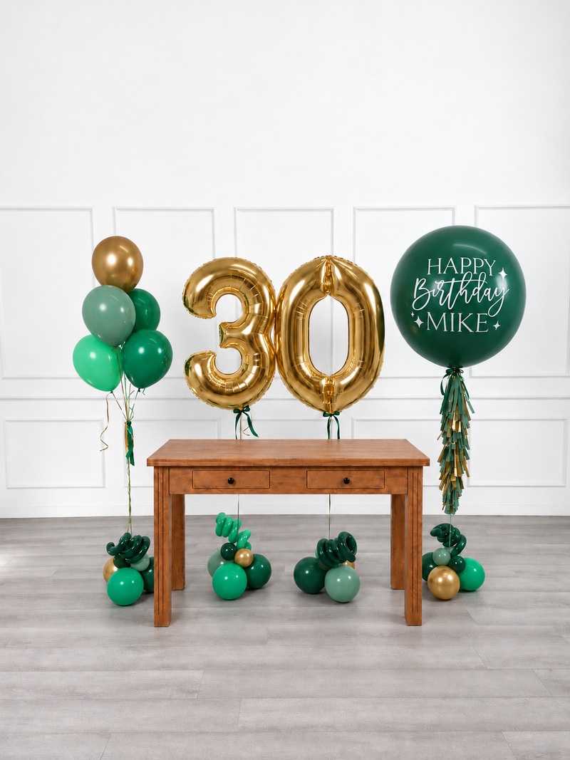 Ana Karina Balloons emerald forest personalized birthday balloon set classic, additional product image