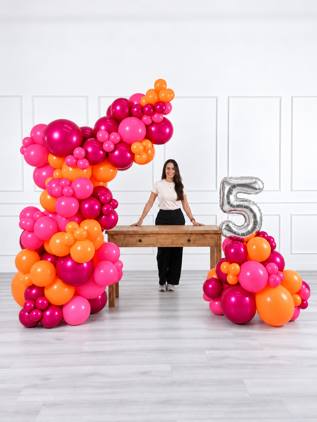 Ana Karina Balloons fire burst freestanding balloon garland and number stack set, additional product image
