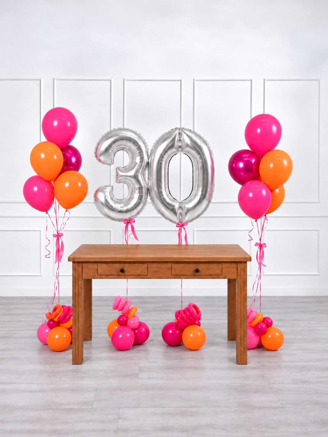 Ana Karina Balloons fire burst milestone number and balloon bunches set, additional product image