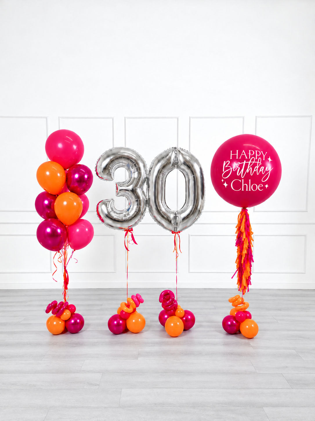 Ana Karina Balloons fire burst personalized birthday balloon set deluxe