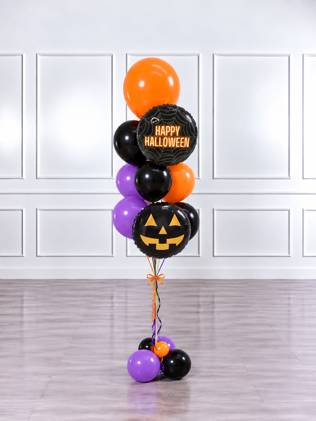Halloween - Balloon Bunch - Scary Pumpkin - Vibrant Black (12 balloons)