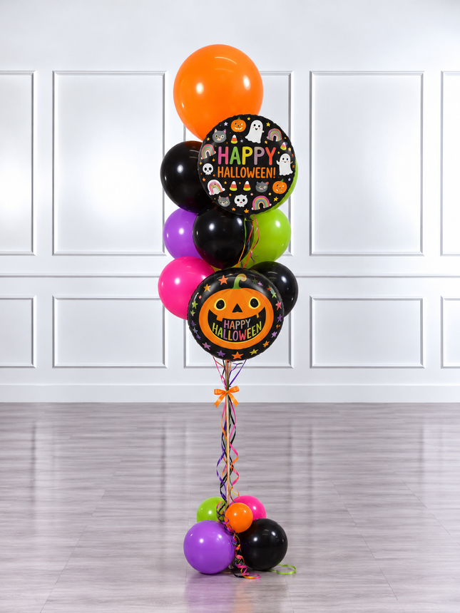Halloween - Balloon Bunch - Happy Characters - Vibrant Fun (12 Balloons)