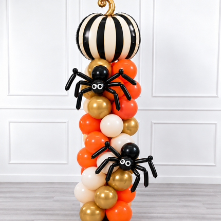 Halloween - Classic Balloon Column - Elegant Pumpkin and Spiders - Orange