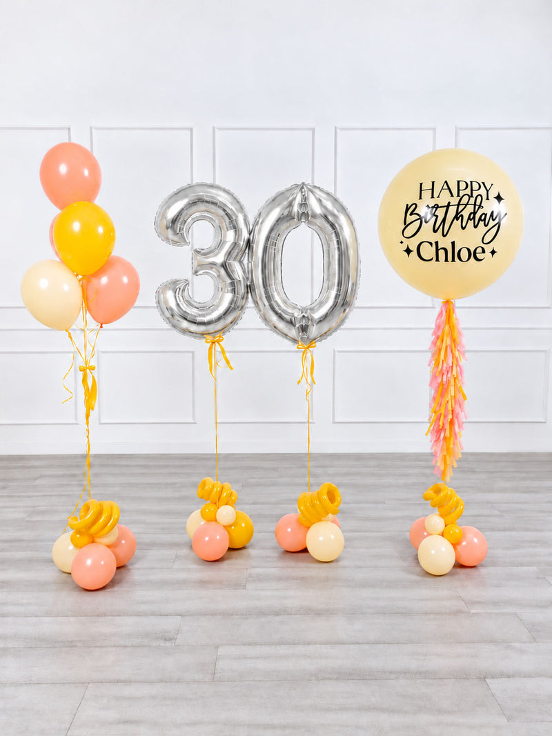 Ana Karina Balloons hello yellow personalized birthday balloon set classic