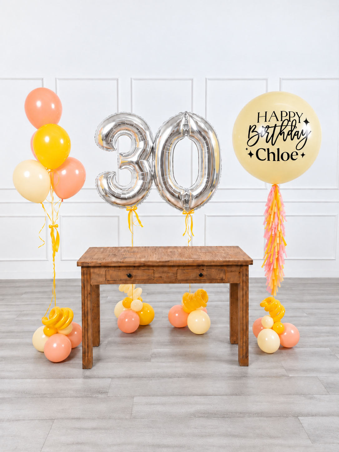 Ana Karina Balloons hello yellow personalized birthday balloon set classic, additional product image