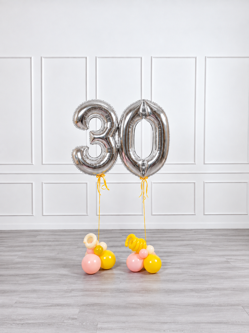 Ana Karina Balloons hello yellow foil numbers
