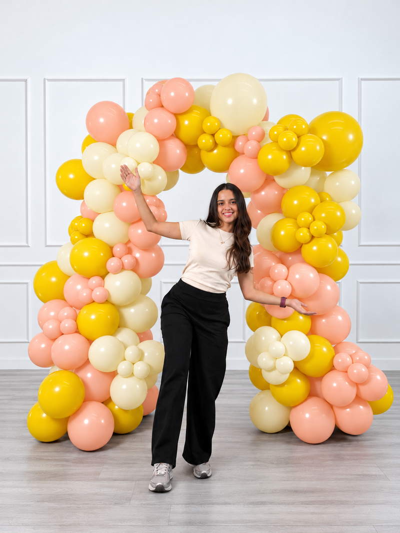Ana Karina Balloons hello yellow organic balloon arch, additional product image