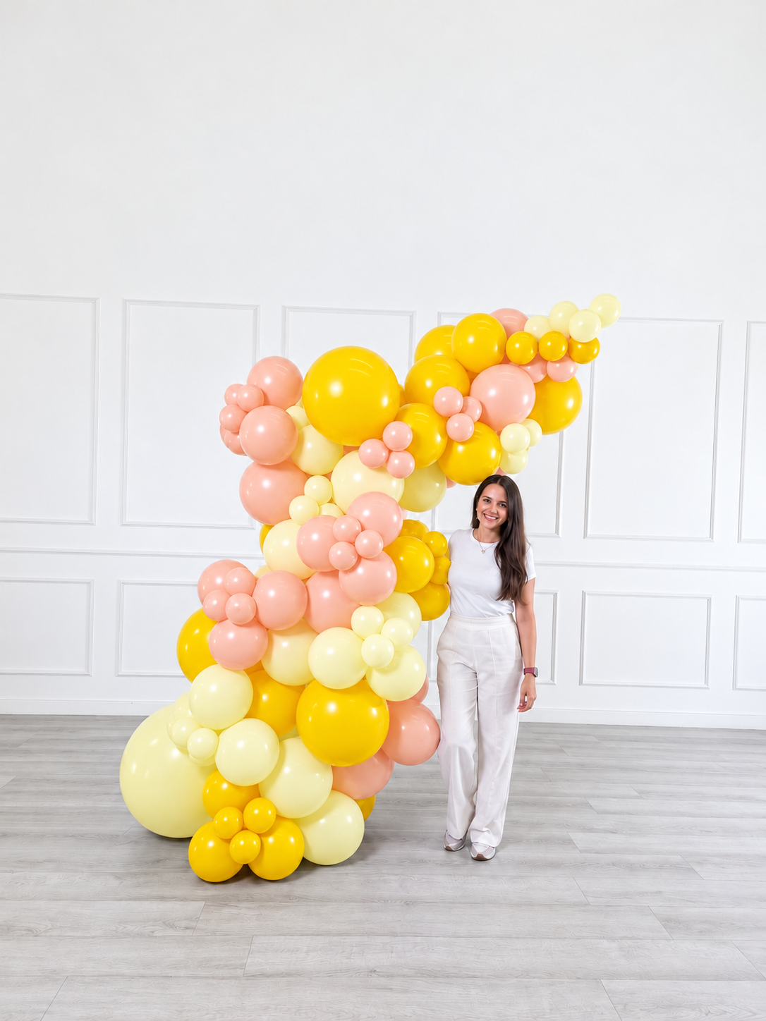 Ana Karina Balloons hello yellow freestanding balloon garland, additional product image