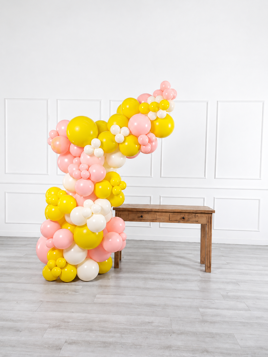 Ana Karina Balloons hello yellow freestanding balloon garland, additional product image