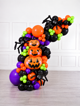 Halloween - Balloon Garland - Pumpkins and Spiders - Vibrant Fun