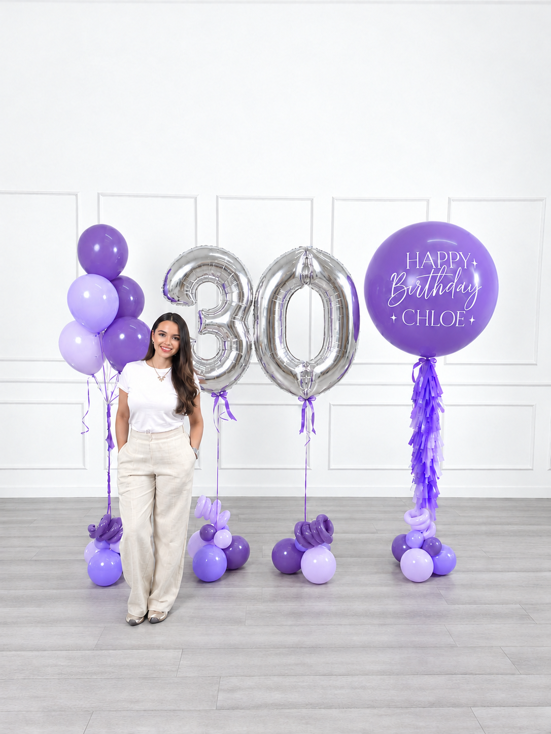 Ana Karina Balloons lilac garden personalized birthday balloon set classic, additional product image