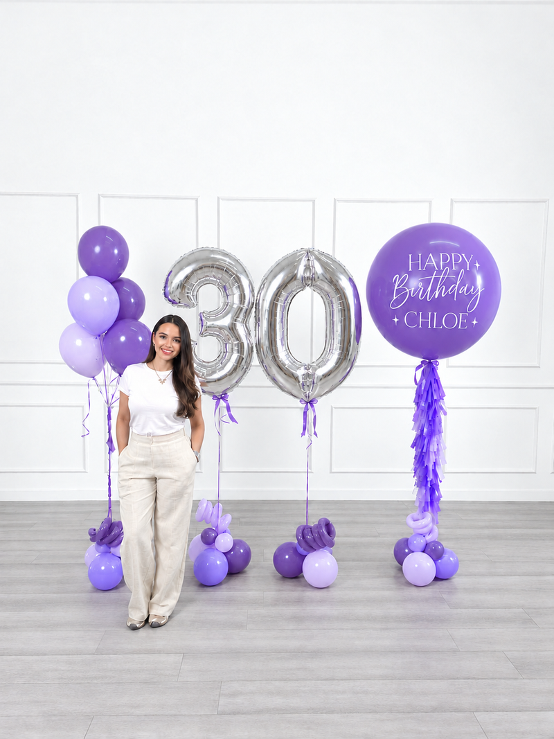Ana Karina Balloons lilac garden personalized birthday balloon set classic, additional product image
