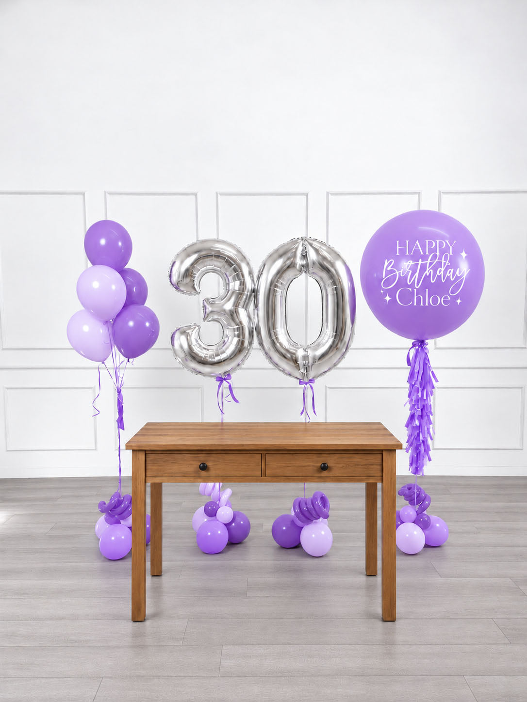 Ana Karina Balloons lilac garden personalized birthday balloon set classic, additional product image