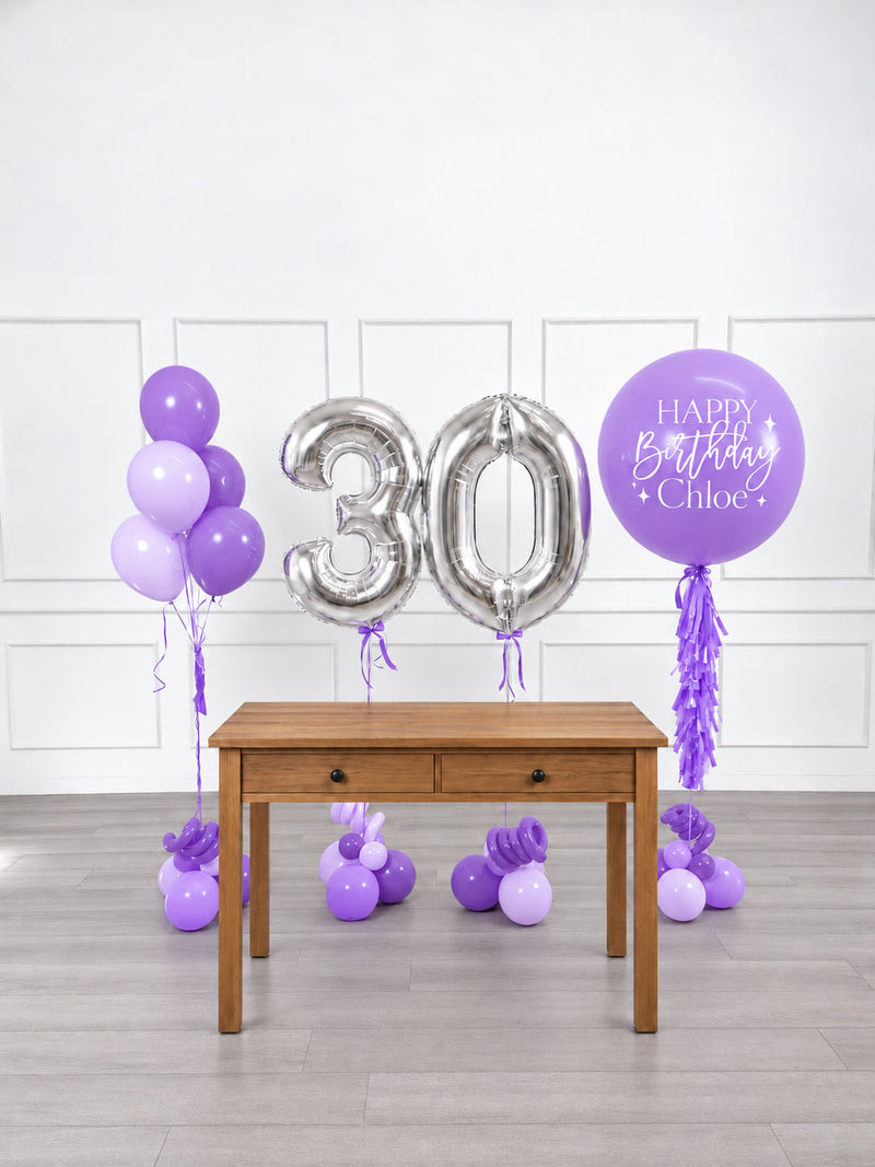 Ana Karina Balloons lilac garden personalized birthday balloon set classic, additional product image
