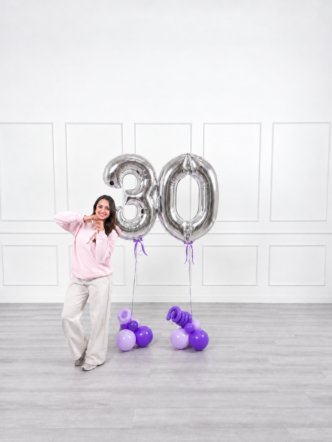 Ana Karina Balloons lilac garden foil numbers, additional product image