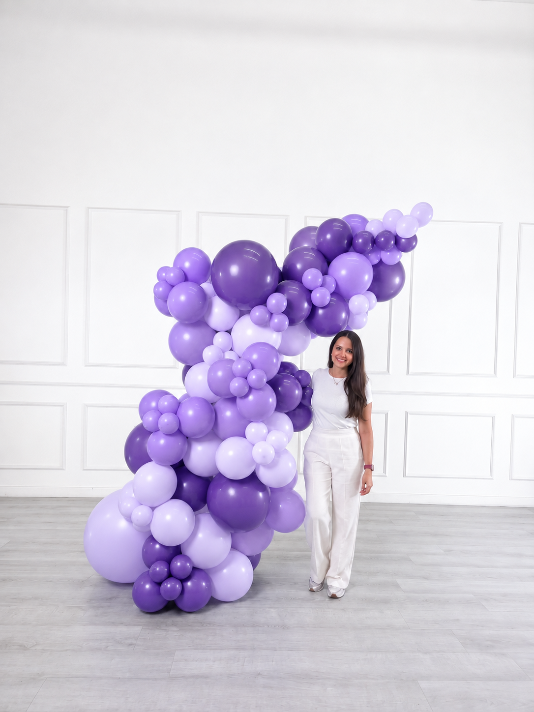 Ana Karina Balloons lilac garden freestanding balloon garland, additional product image