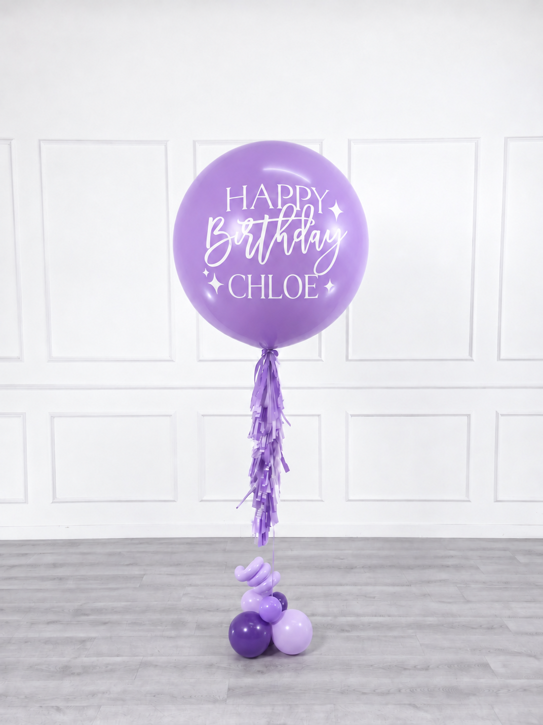 Ana Karina Balloons lilac garden personalized jumbo balloon, additional product image