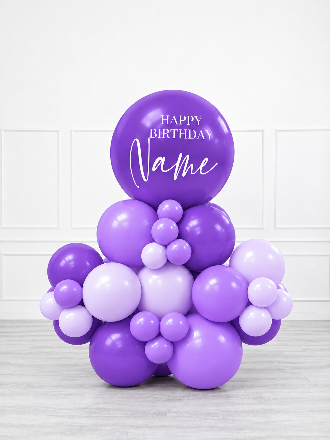 Ana Karina Balloons lilac garden personalized stack balloons