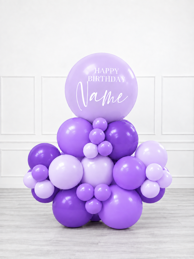 Ana Karina Balloons lilac garden personalized stack balloons, additional product image