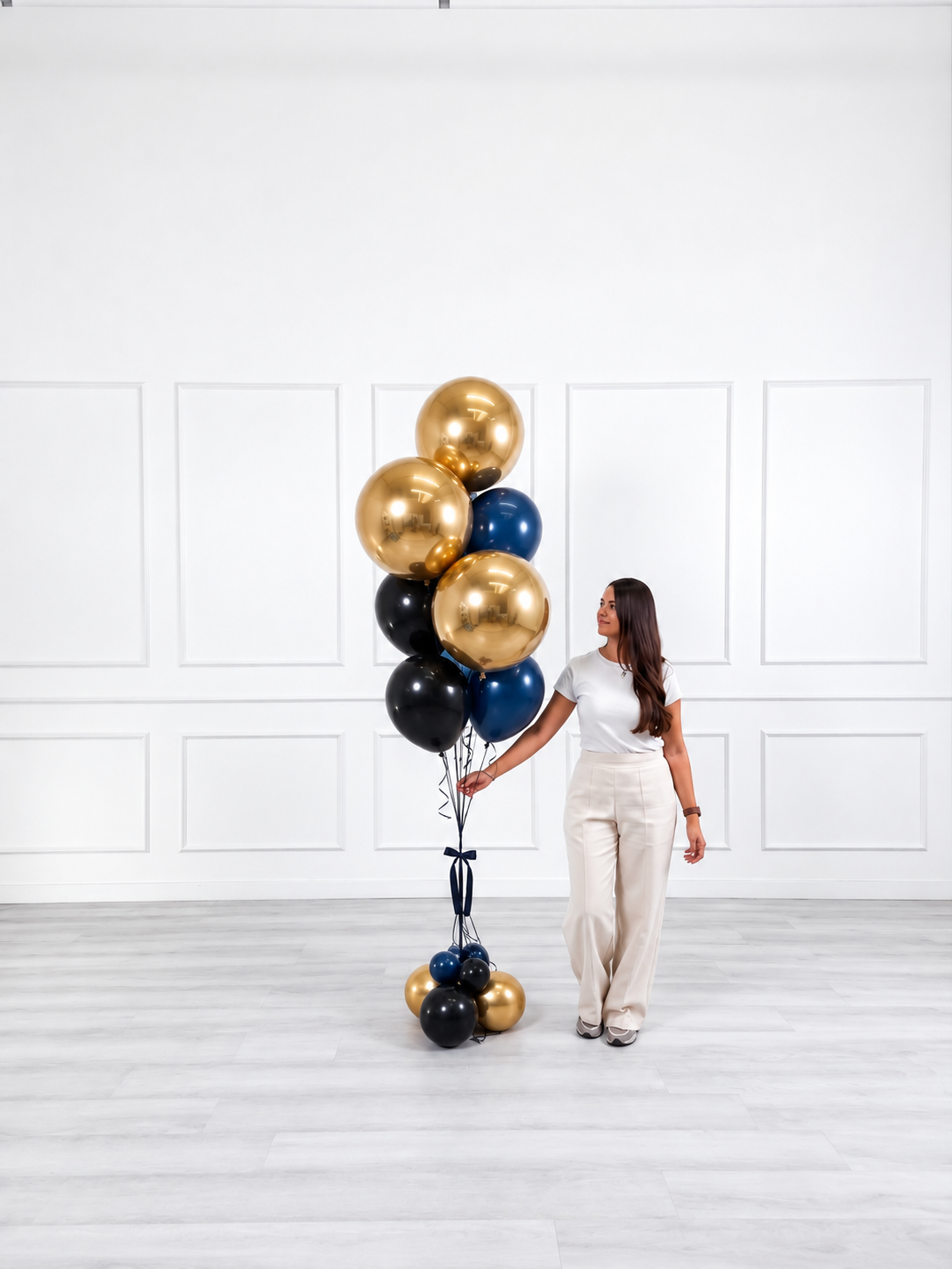 Ana Karina Balloons midnight gold balloon bunch orbz luxe, additional product image