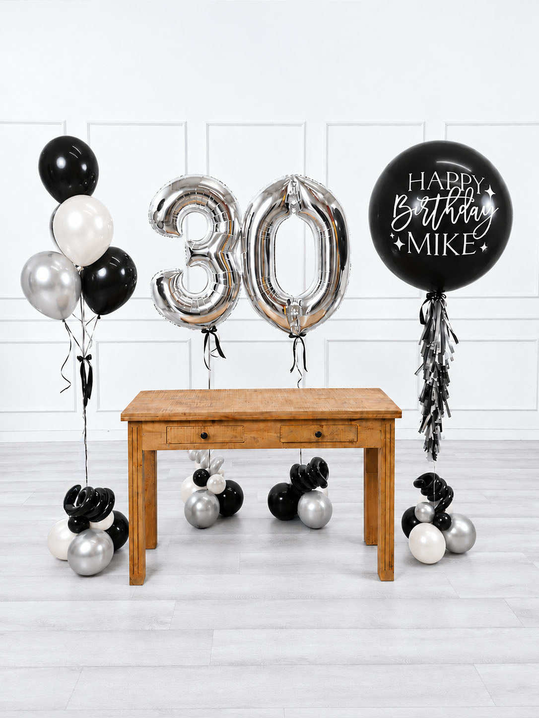 Ana Karina Balloons midnight luxe personalized birthday balloon set classic, additional product image