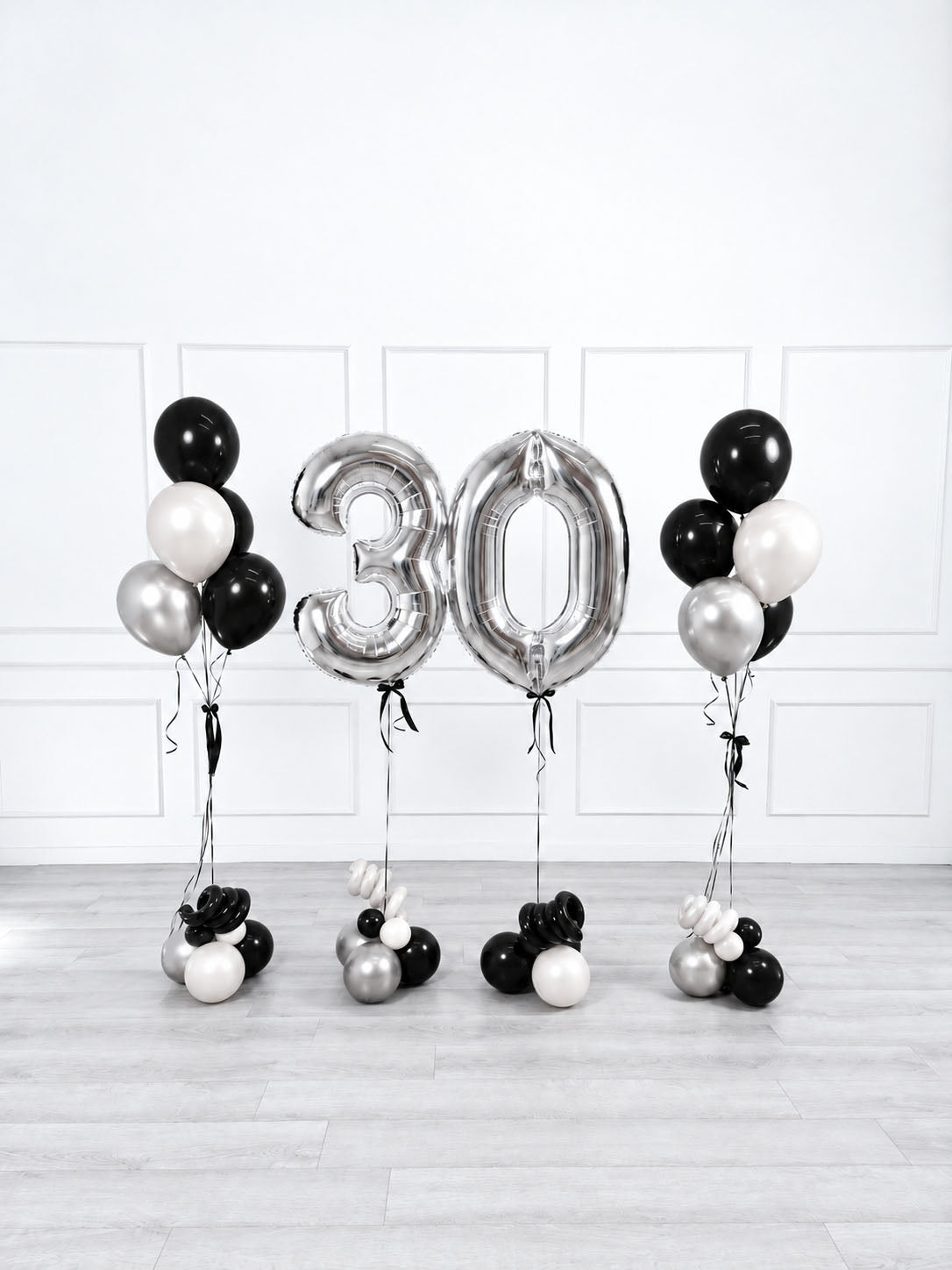 Ana Karina Balloons midnight luxe milestone number and balloon bunches set