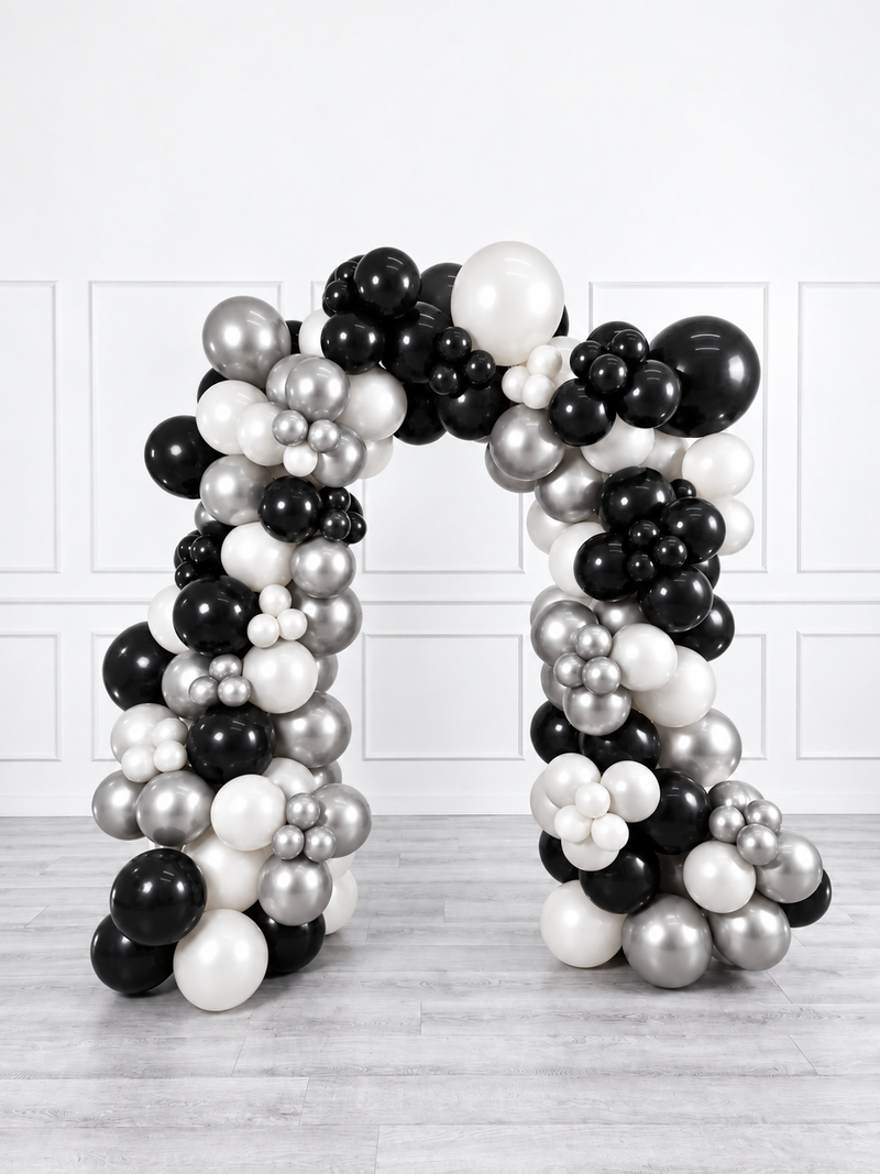 Ana Karina Balloons midnight luxe organic balloon arch