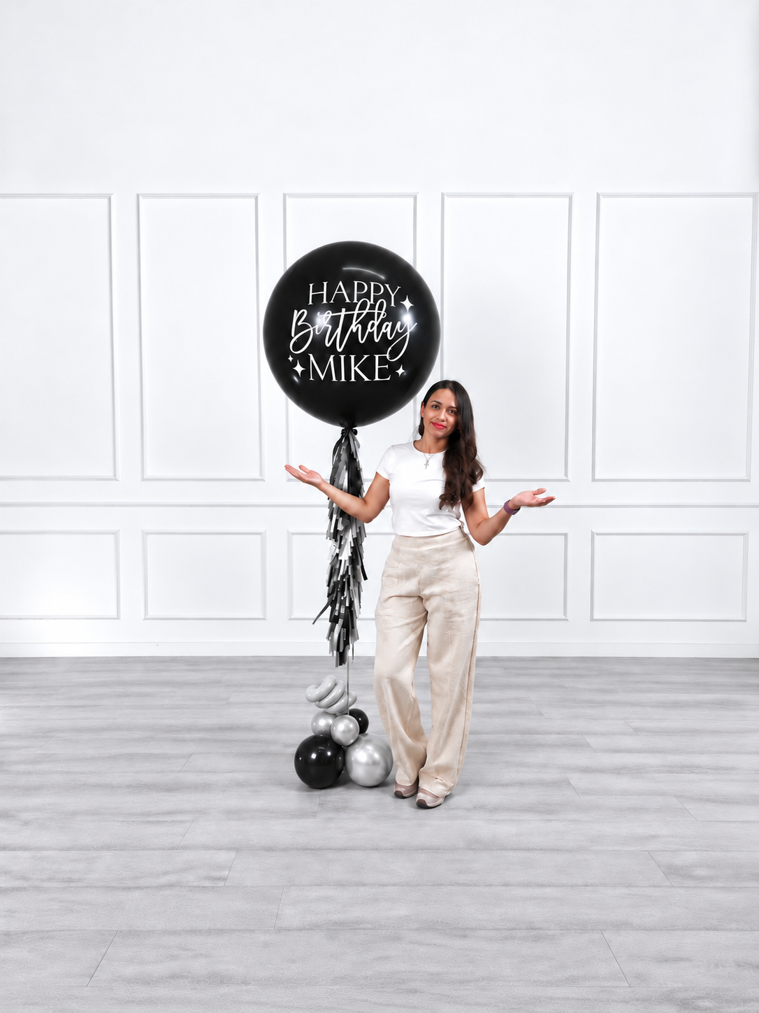 Ana Karina Balloons midnight luxe personalized jumbo balloon, additional product image